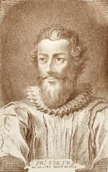 François Viète (1540-1603), Illustration aus Histoire des Mathématiciens von Alexandre Saverien (1720-1805), veröffentlicht in Paris 1766
