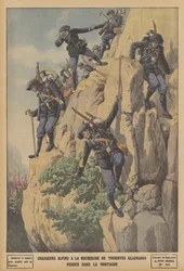 Französische Alpenjäger suchen nach deutschen Touristen, die in den Alpen verloren gegangen sind