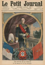 Französische Gastgeber, Seine Majestät Manuel II., König von Portugal, Titelbildillustration aus 