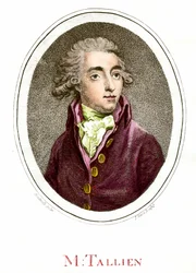 Die Französische Revolution: Porträt von Jean Lambert (Jean-Lambert) Tallian (1767-1820) französischer Revolutionär. Gravur aus dem 18. Jahrhundert. Private Sammlung
