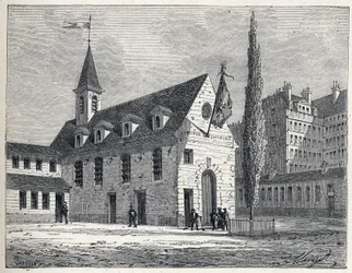 Französische Revolution: Versammlungsort des Jakobinerklubs in Paris, ein ehemaliges Kloster im Saint-Honoré-Viertel. Gravur von 1889. Private Sammlung
