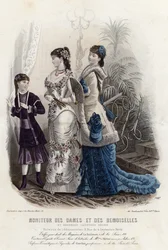 Französische Modeplatte, späte 19. Jahrhundert