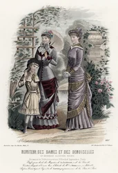 Französische Modeplatte, späte 19. Jahrhundert