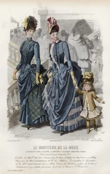 Französische Modeplatte, späte 19. Jahrhundert