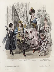 Französische Modeplatte, späte 19. Jahrhundert