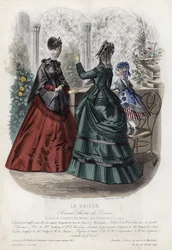 Französische Modeplatte, späte 19. Jahrhundert