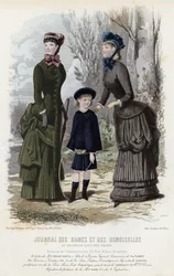 Französische Modeplatte, späte 19. Jahrhundert