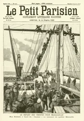 Französische Soldaten verlassen Marseille nach Madagaskar