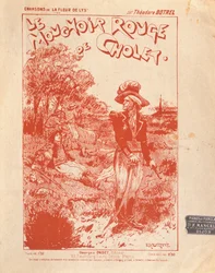Titelblatt der Partitur des Liedes Le Mouchoir Rouge de Cholet, geschrieben und komponiert von Théodore Botrel