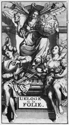 Frontispiz zu Lob der Torheit von Desiderius Erasmus