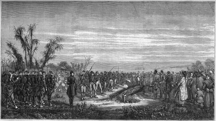 Beerdigung von General Edouard Collineau (1810-1861) in Tsien Tsin (China), 15. Januar