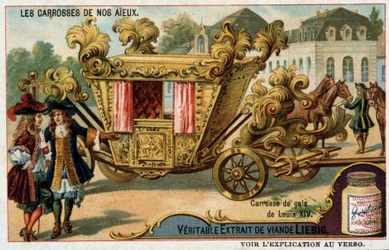 Gala-Kutsche von Ludwig XIV. - Liebig Chromolithographie, Anfang des 20. Jahrhunderts