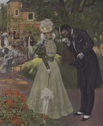 Gartenparty. Illustration vom Titelblatt des Le Figaro Illustré, April 1897
