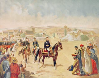 General Jacques Achille Duchesne (1837-1918) betritt Tananarive, Madagaskar, 1. Oktober 1895