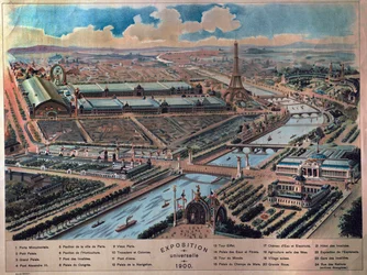 Gesamtansicht der Pariser Weltausstellung. Gravur von 1900. Musée Carnavalet.