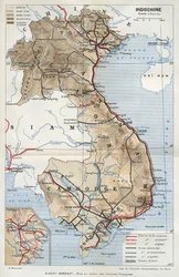 Geografische Karte von Indochina. In "La mise en valeur des colonies francaises", Albert Sarraut