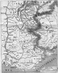 Geografische Karte des Herzogtums Savoyen und der Grafschaft Nizza