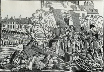 Ruhmreiche und denkwürdige Kämpfe im Juli 1830 im Pariser Rathausviertel - Revolution von 1830 - Die Kämpfe in den Julitagen 1830 in Paris