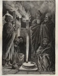 Gebre (oder Zoroastrier) bei Baku (Baku, Aserbaidschan) - Feueranbeter - Neue Nationalenzyklopädie von Maurice La Charest - 1870
