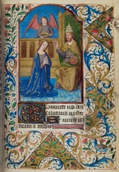H/L-3-3 fol. 80r Krönung der Jungfrau, aus Stundenbuch, Gebrauch von Paris, Mitte des 15. Jahrhunderts