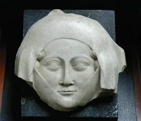 Kopf einer Frauenfigur (Marmor)