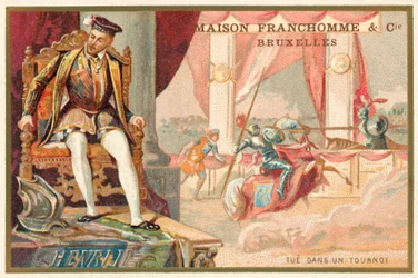 Heinrich II. von Frankreich bei einem Turnier von Gabriel Montgomery getötet