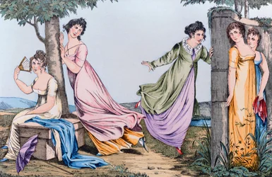 Verstecken, Illustration aus Le Bon Genre, frühes 19. Jahrhundert
