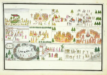 Hindu-Feste einschließlich Dasehra, Diwali und Holi aus dem Gentil-Album, veröffentlicht 1774