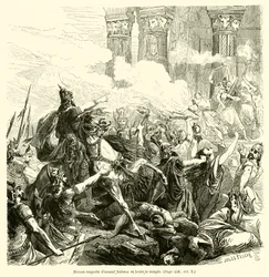 Hircan stürmt Sichem und verbrennt den Tempel