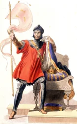Hugues Capet und seine Fahne - in „Le Plutarque francais“, ed. Mennechet