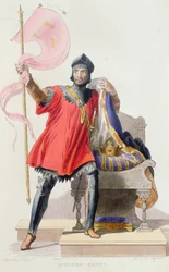 Hugues I. Capet (941-996), König von Frankreich, aus Le Plutarque Français von E. Mennechet, 1835