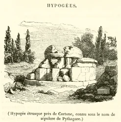 Etruskisches Hypogäum bei Cortona, bekannt als Grab des Pythagoras