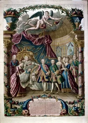 Illustration zur Feier der Geburt von Louis Joseph Xavier, Herzog von Burgund