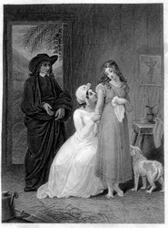 Illustration von „Paul und Virginia“: Virginia. Roman von Henri Bernardin de Saint Pierre, französischer Schriftsteller (1737-1814)