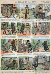 Illustration des Märchens „Die Schöne und das Biest“. Gravur der Quinn-Bilder, um 1890.