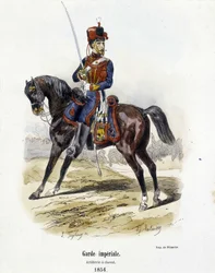Kaiserliche Garde: Artillerie zu Pferd im Jahr 1854 - in „Histoire de l