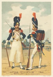 Kaiserliche Garde, Sapeur und Grenadier im Jahr 1810