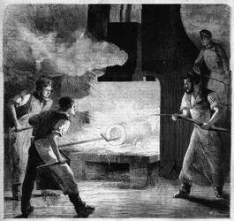 Kaiserliche Gießerei von Douai, Herstellung eines Stahlrohrs. Gravur