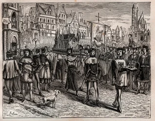 Im Jahr 1318 rief der Bischof von Paris den Klerus der Stadt zur Überführung der Reliquien des Heiligen Magloire zusammen - Eine Prozession begann, die Kirche Saint-Magloire in der Rue Saint-Denis zu verlassen und ging über die Rue aux Ours zum Friedhof vo