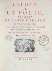 Lob der Torheit, 1751 (gedrucktes Papier)