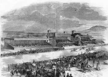 Einweihung der Pferderennen im Bois de Boulogne im Jahr 1857