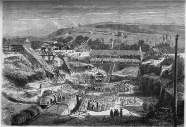 Installation des ersten Trockendocks (das für den Bau und die Reparatur von Booten verwendet wird). Fort-de-France, Martinique