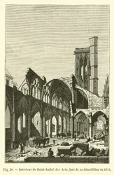 Innenraum von Saint-Andre des Arts, bei seinem Abriss, 1815