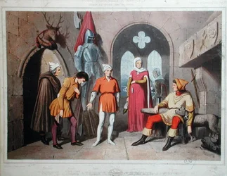 Innenansicht einer Burg in den Vogesen im 14. Jahrhundert