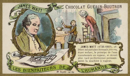 James Watt, schottischer Ingenieur und Erfinder (Chromolithografie)