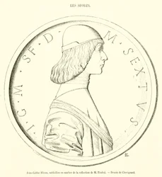 Jean-Galeas Sforza, Marmormedaillon aus der Sammlung von M. Timbal