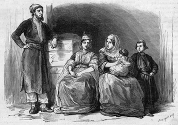 Jüdische Bevölkerung von Tetouan in Marokko: Mitglieder einer jüdischen Familie