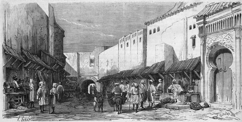 Jüdische Bevölkerung von Tetouan (Tetuan) in Marokko: Blick auf einen jüdischen Basar