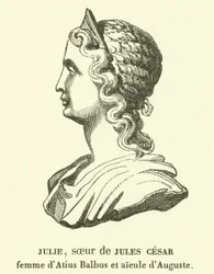 Julia Minor, Schwester von Julius Caesar, Ehefrau von Marcus Atius Balbus und Großmutter von Augustus