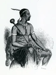 König Moshoeshoe I. (ca. 1786-1870) 1833 (Gravur)
